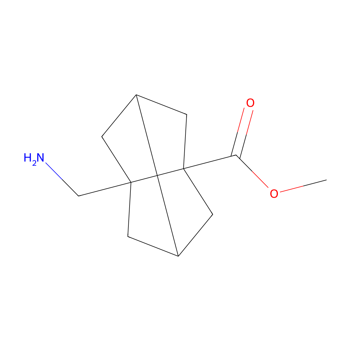 Methyl 5-(aminomethyl)tricyclo[3.3.0.0,3,7]octane-1-carboxylate molecular structure, CAS 2445793-90-6