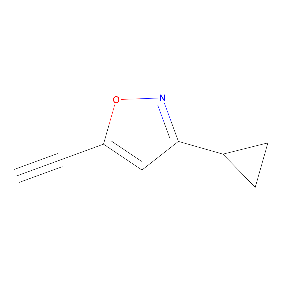 3-Cyclopropyl-5-ethynyl-1,2-oxazole molecular structure, CAS 2445793-91-7