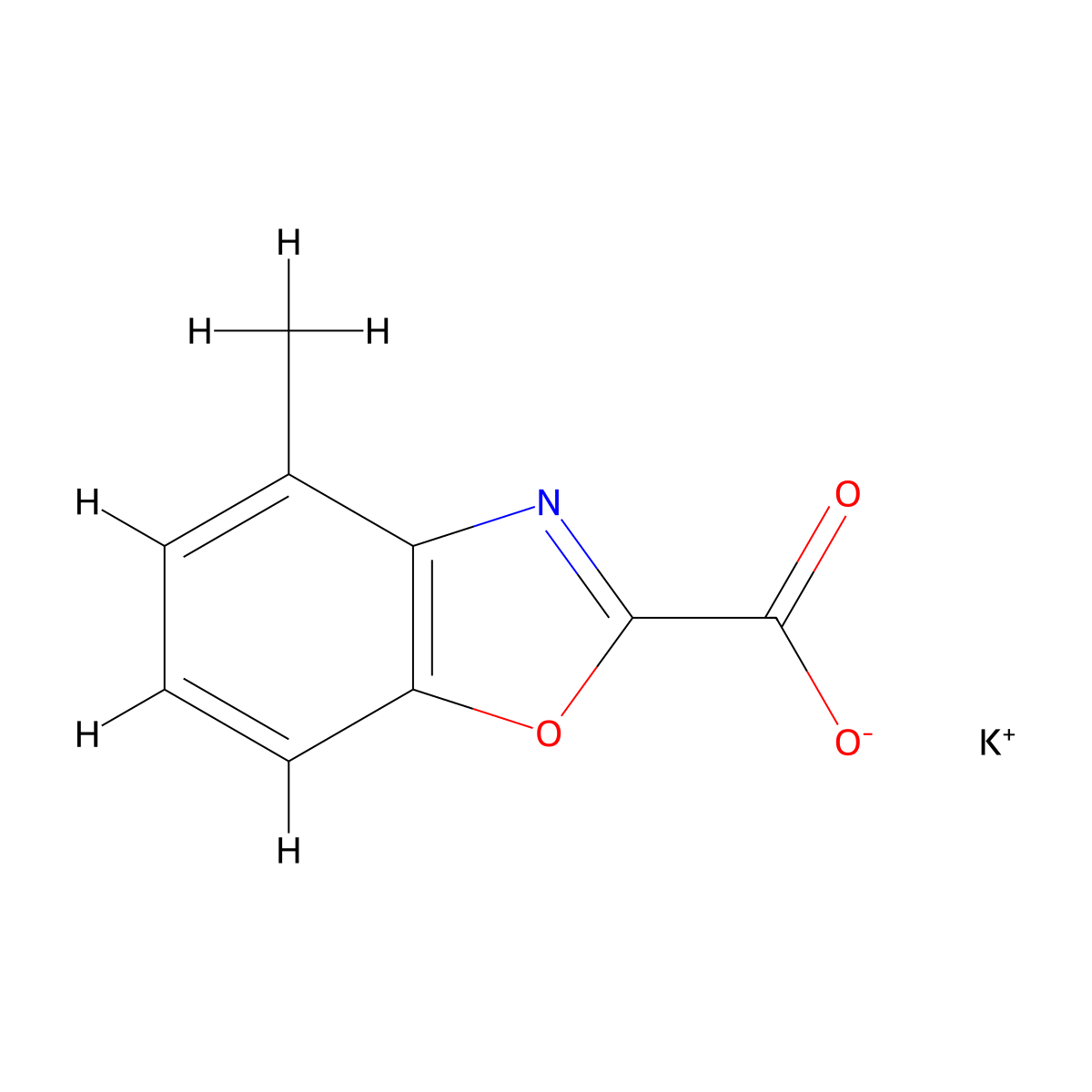 Potassium;4-methyl-1,3-benzoxazole-2-carboxylate molecular structure, CAS 2445793-92-8