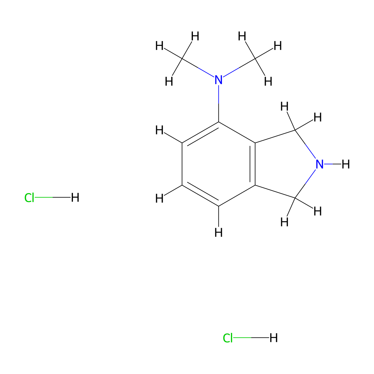 N,N-dimethyl-2,3-dihydro-1H-isoindol-4-amine dihydrochloride molecular structure, CAS 2445793-99-5