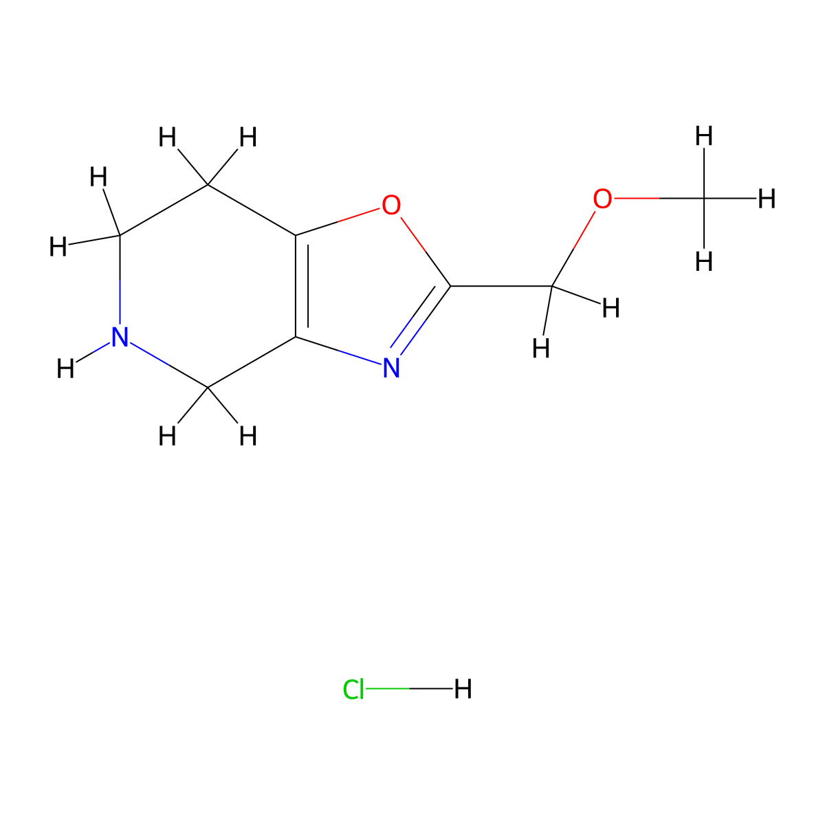 2-(methoxymethyl)-4H,5H,6H,7H-[1,3]oxazolo[4,5-c]pyridine hydrochloride molecular structure, CAS 2445794-18-1
