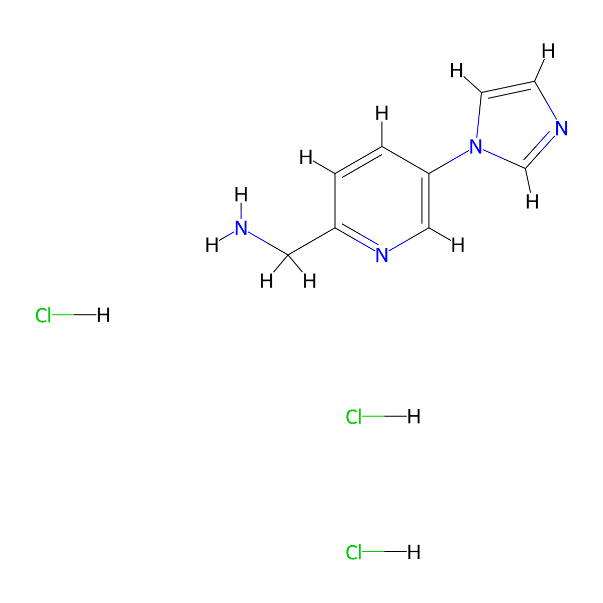 (5-Imidazol-1-ylpyridin-2-yl)methanamine;trihydrochloride molecular structure, CAS 2445794-38-5