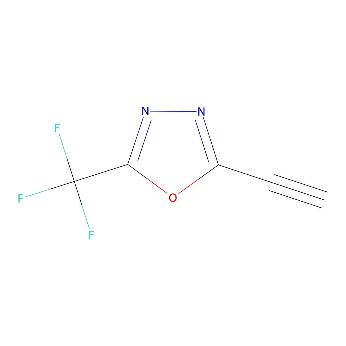 2-Ethynyl-5-(trifluoromethyl)-1,3,4-oxadiazole molecular structure, CAS 2445794-51-2