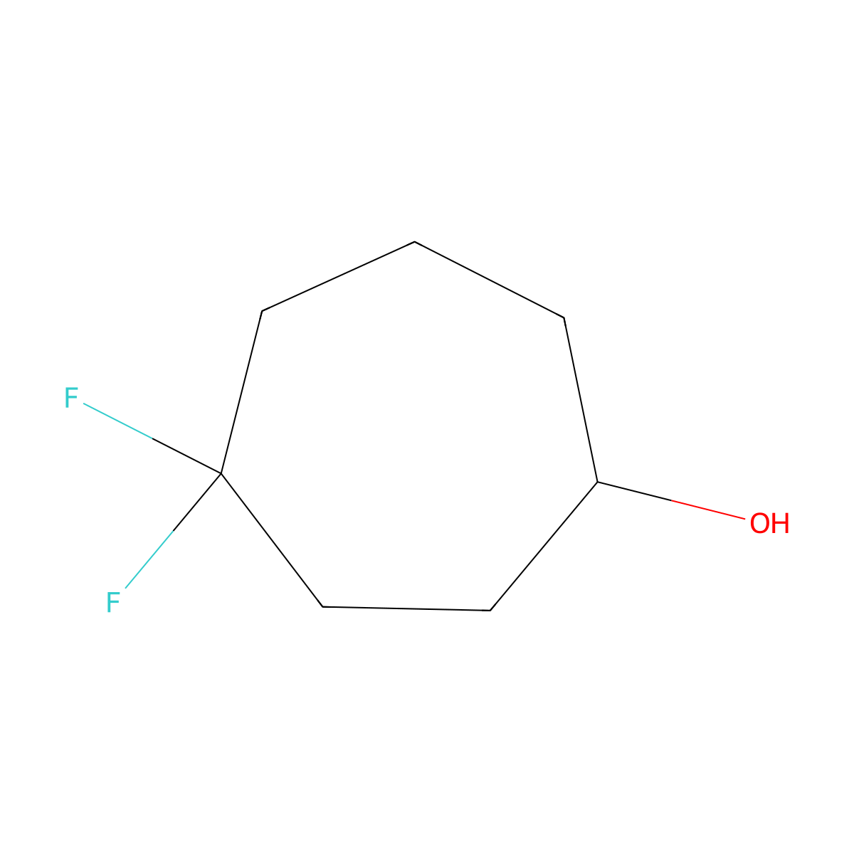 4,4-Difluorocycloheptan-1-ol molecular structure, CAS 2445794-60-3