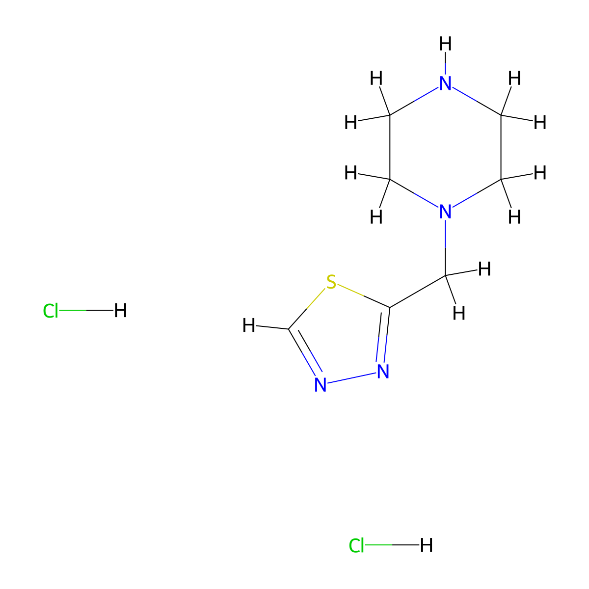 1-[(1,3,4-Thiadiazol-2-yl)methyl]piperazinedihydrochloride molecular structure, CAS 2445794-61-4