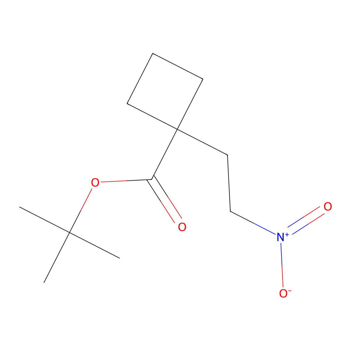 Tert-butyl 1-(2-nitroethyl)cyclobutane-1-carboxylate molecular structure, CAS 2445794-67-0