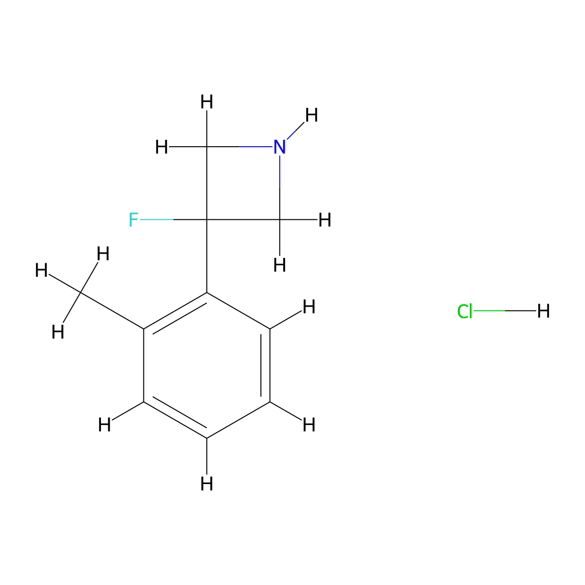 3-Fluoro-3-(2-methylphenyl)azetidinehydrochloride molecular structure, CAS 2445794-69-2
