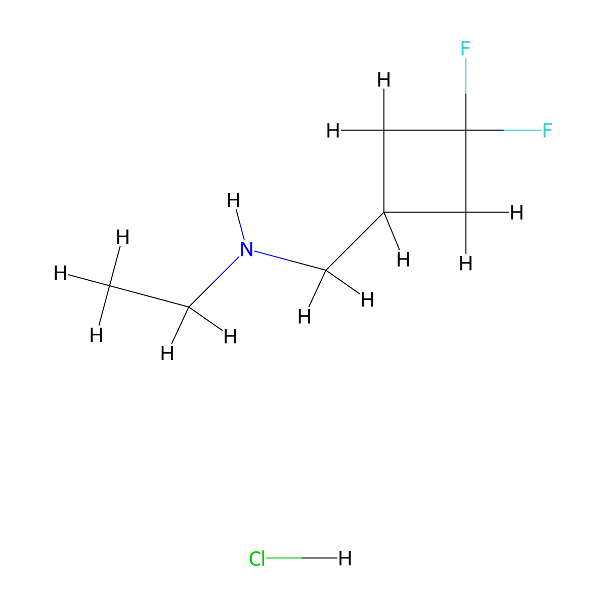 [(3,3-Difluorocyclobutyl)methyl](ethyl)amine hydrochloride molecular structure, CAS 2445794-78-3