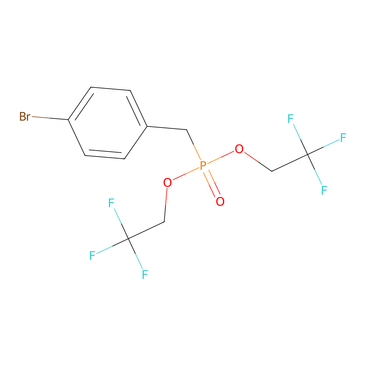 Bis(2,2,2-trifluoroethyl)[(4-bromophenyl)methyl]phosphonate molecular structure, CAS 2445794-79-4