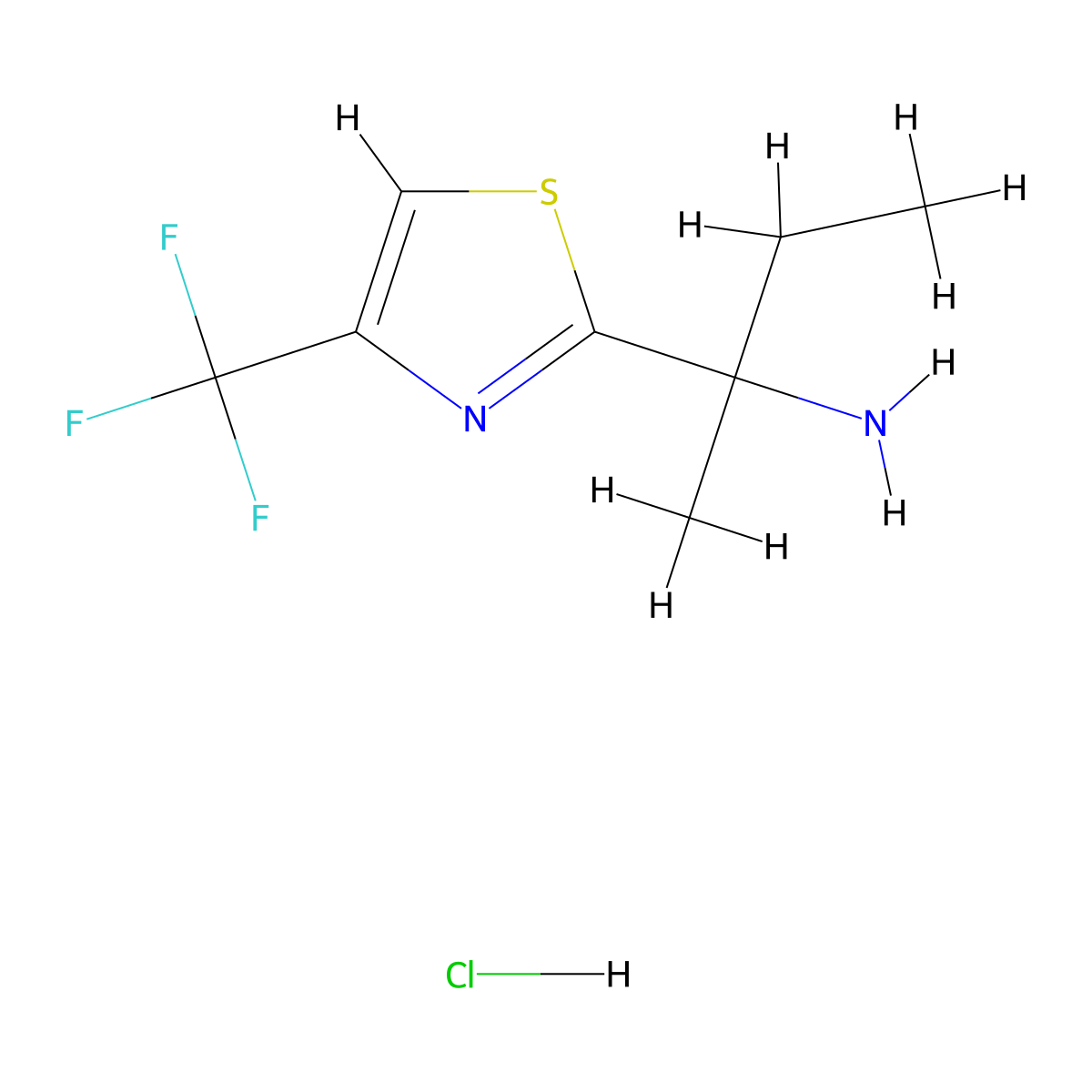 2-(4-(Trifluoromethyl)-1,3-thiazol-2-yl)butan-2-amine hydrochloride molecular structure, CAS 2445794-82-9