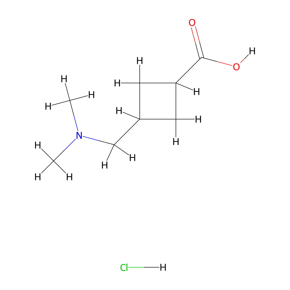3-((Dimethylamino)methyl)cyclobutane-1-carboxylic acid hydrochloride molecular structure, CAS 2445794-83-0
