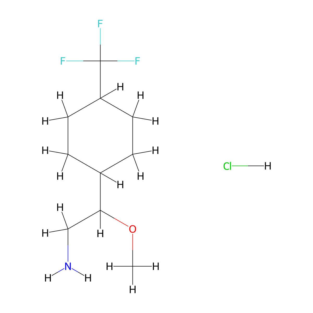 2-Methoxy-2-[4-(trifluoromethyl)cyclohexyl]ethanamine;hydrochloride molecular structure, CAS 2445794-85-2