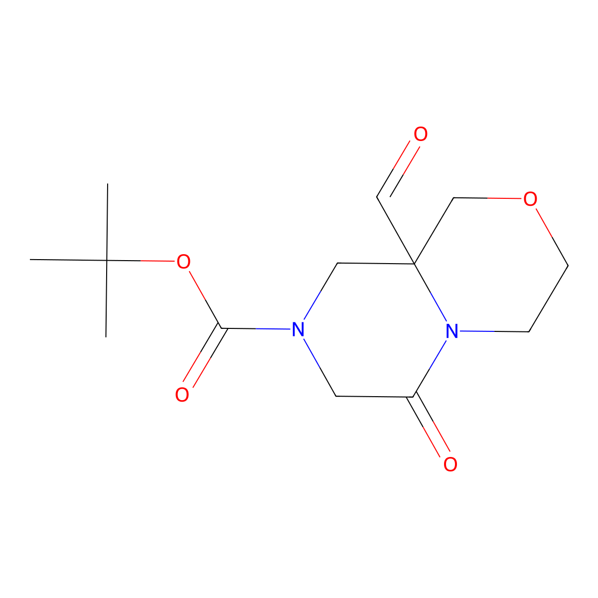 Tert-butyl 9a-formyl-6-oxo-3,4,7,9-tetrahydro-1H-pyrazino[2,1-c][1,4]oxazine-8-carboxylate molecular structure, CAS 2445794-87-4