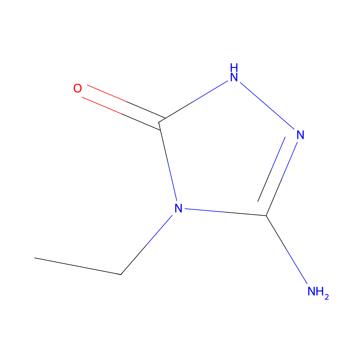 3-amino-4-ethyl-4,5-dihydro-1H-1,2,4-triazol-5-one molecular structure, CAS 2445800-61-1