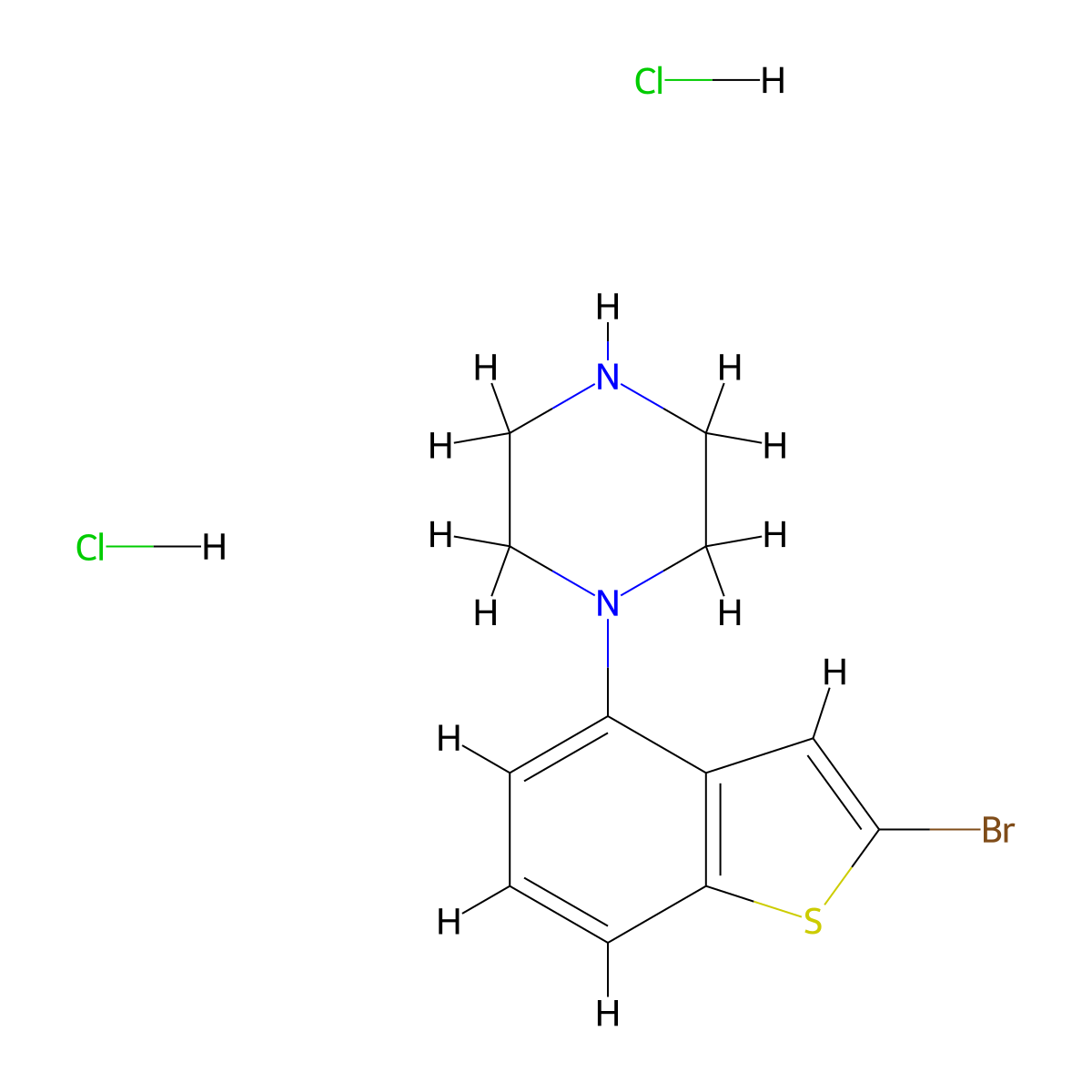 1-(2-Bromo-1-benzothiophen-4-yl)piperazinedihydrochloride molecular structure, CAS 2445800-63-3