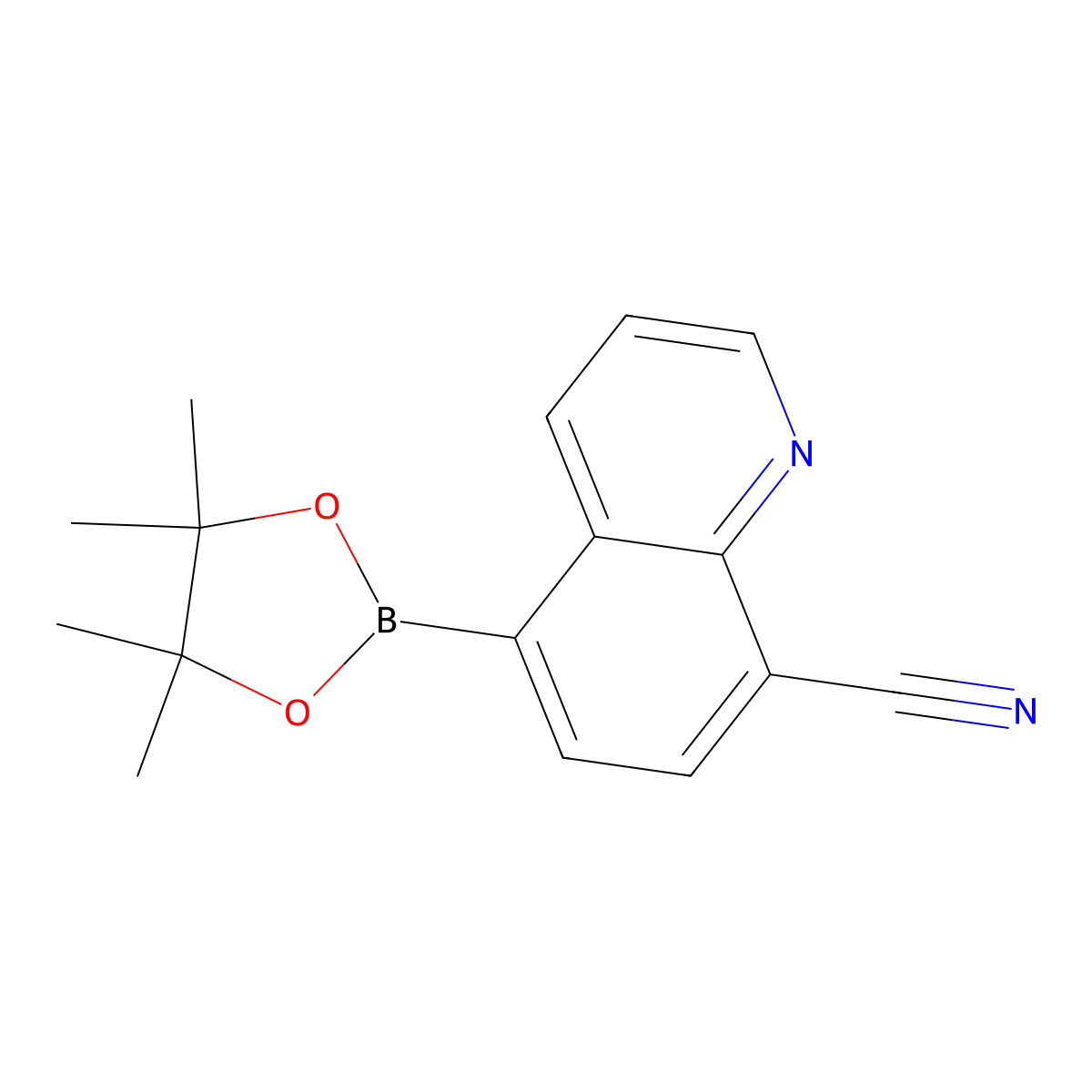5-(4,4,5,5-Tetramethyl-1,3,2-dioxaborolan-2-yl)quinoline-8-carbonitrile molecular structure, CAS 2445907-77-5