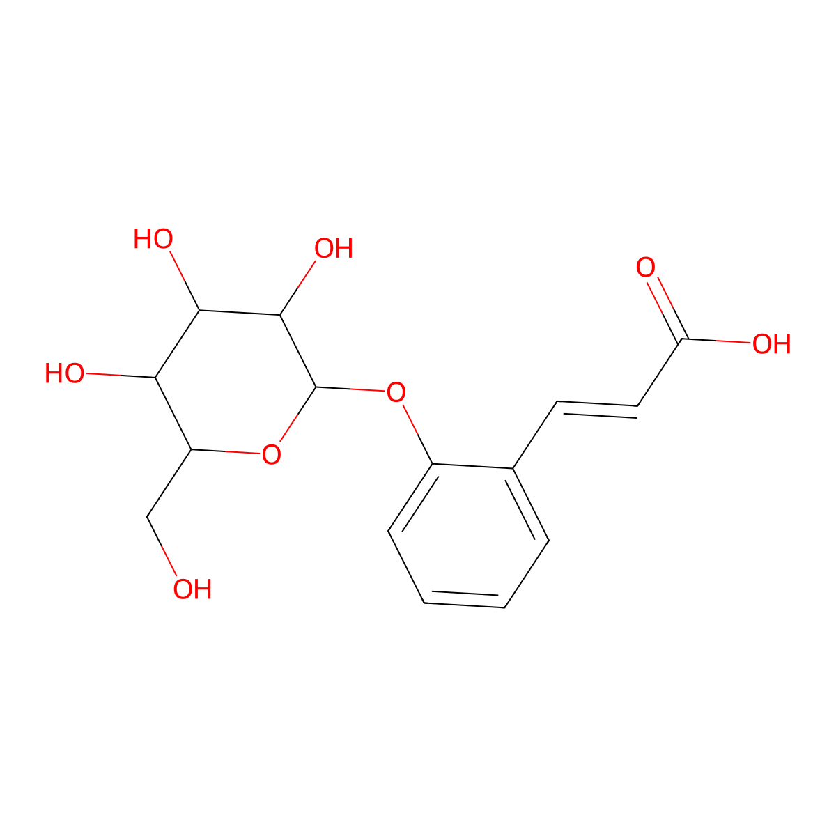 cis-coumarinic acid-beta-D-glucoside molecular structure, CAS 2446-60-8