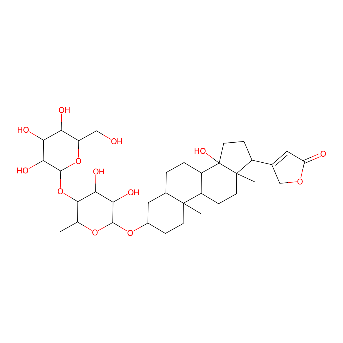 Glucodigifucoside molecular structure, CAS 2446-63-1