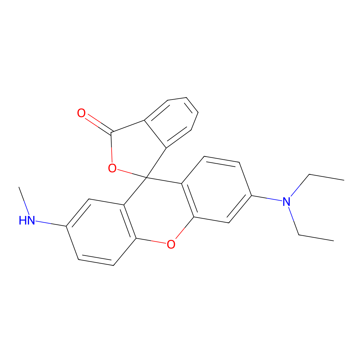 6'-(Diethylamino)-2'-(methylamino)spiro(isobenzofuran-1(3H),9'-(9H)xanthene)-3-one molecular structure, CAS 24460-07-9