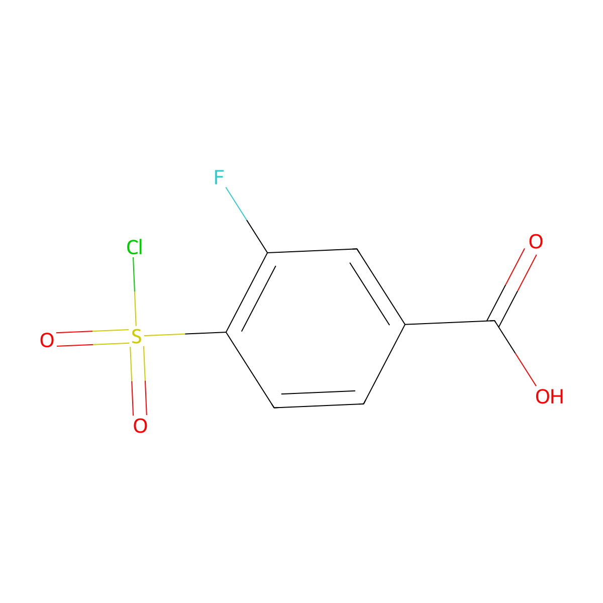 4-(Chlorosulfonyl)-3-fluorobenzoic acid molecular structure, CAS 244606-33-5