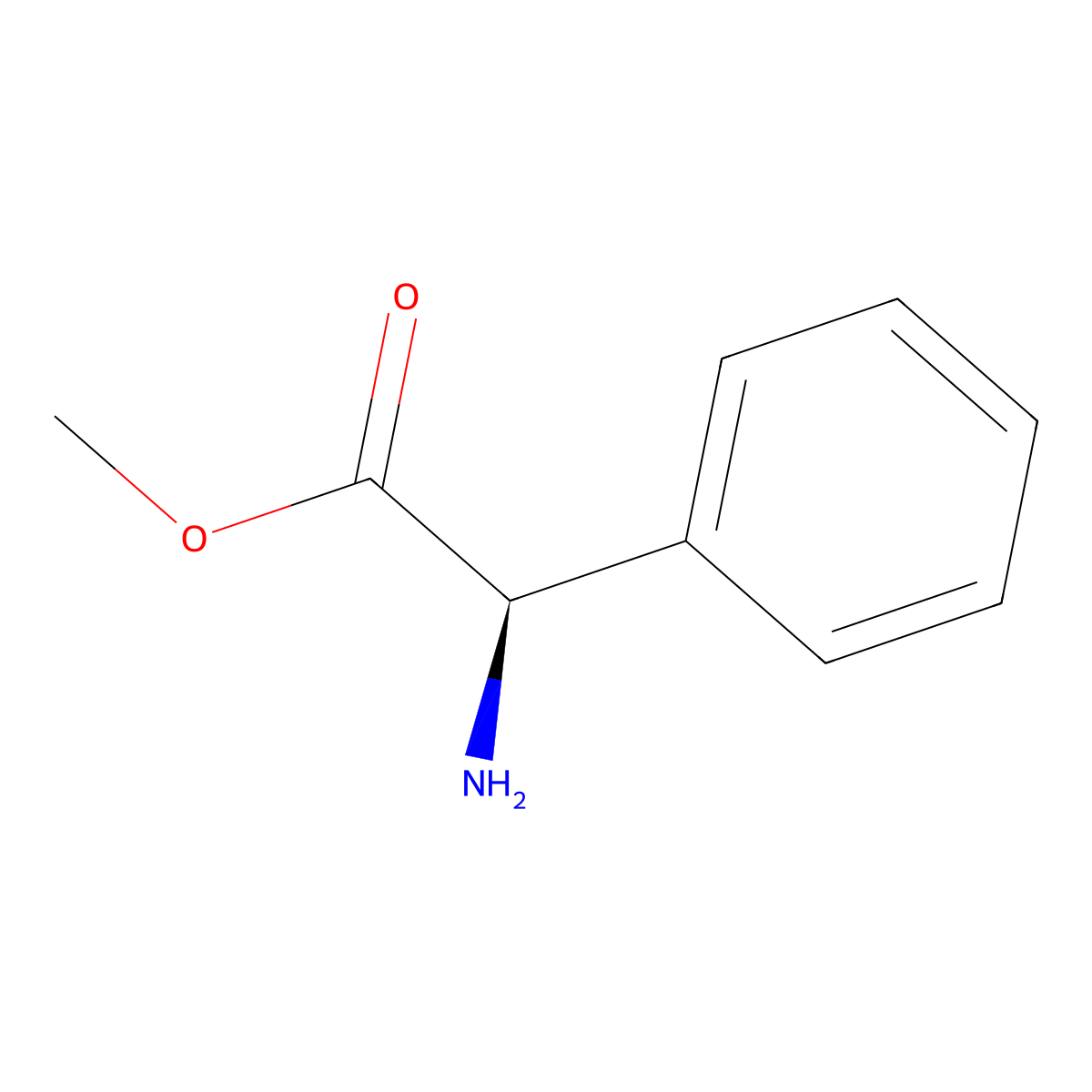 Methyl (R)-aminophenylacetate molecular structure, CAS 24461-61-8