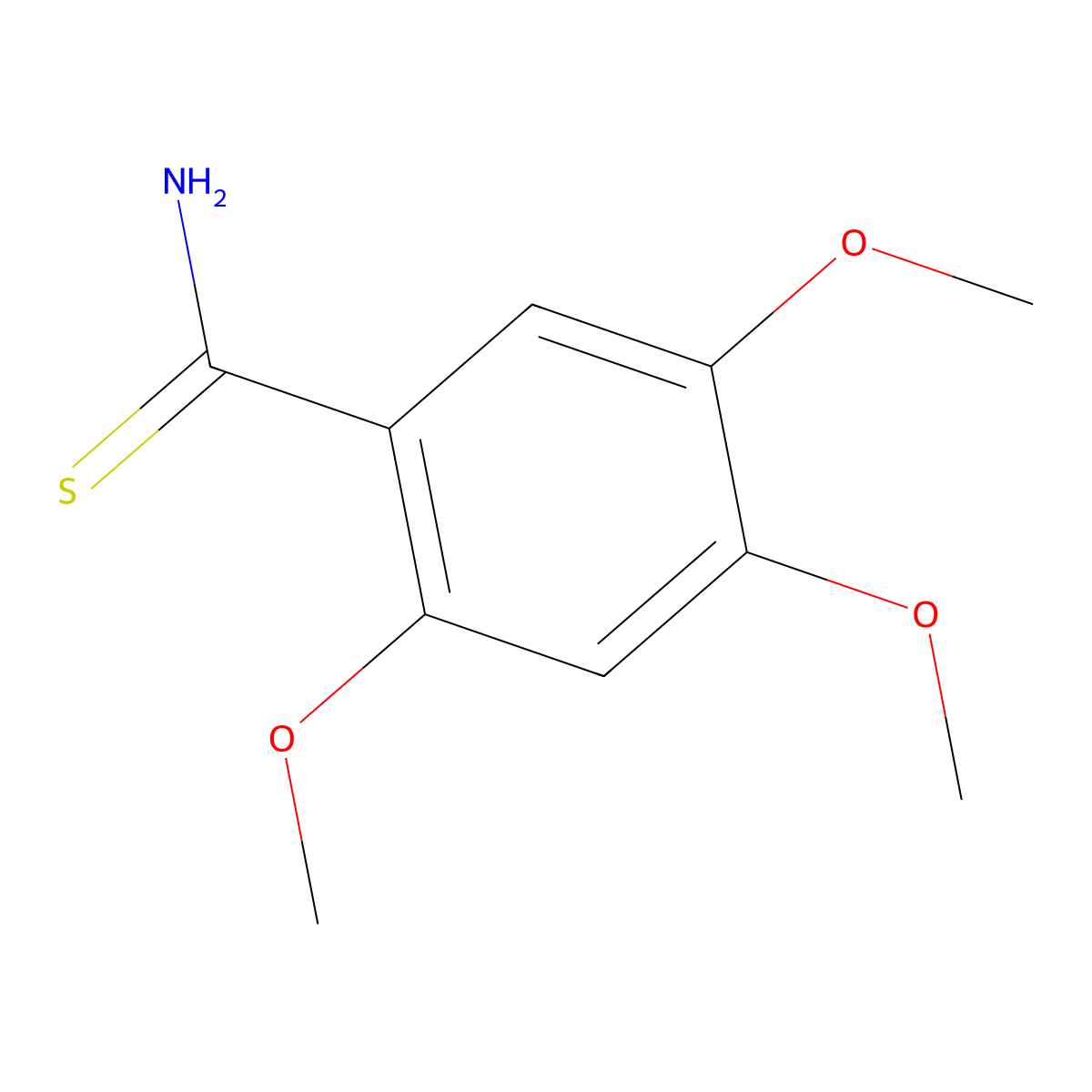 2,4,5-Trimethoxybenzothioamide molecular structure, CAS 244611-35-6