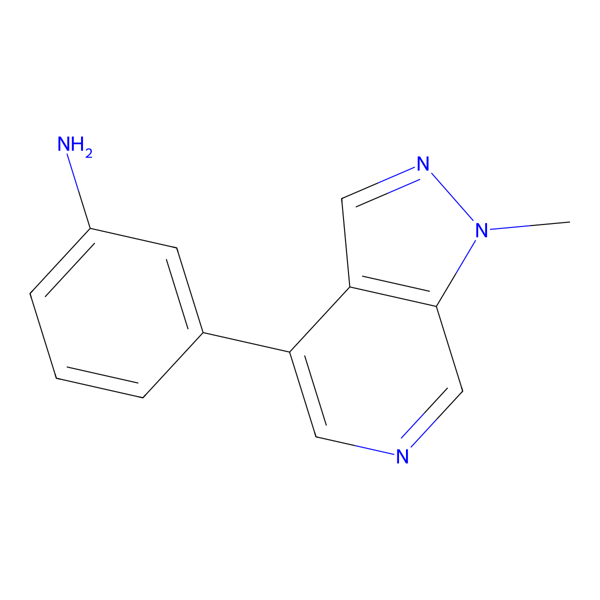 3-{1-methyl-1H-pyrazolo[3,4-c]pyridin-4-yl}aniline molecular structure, CAS 2446247-82-9