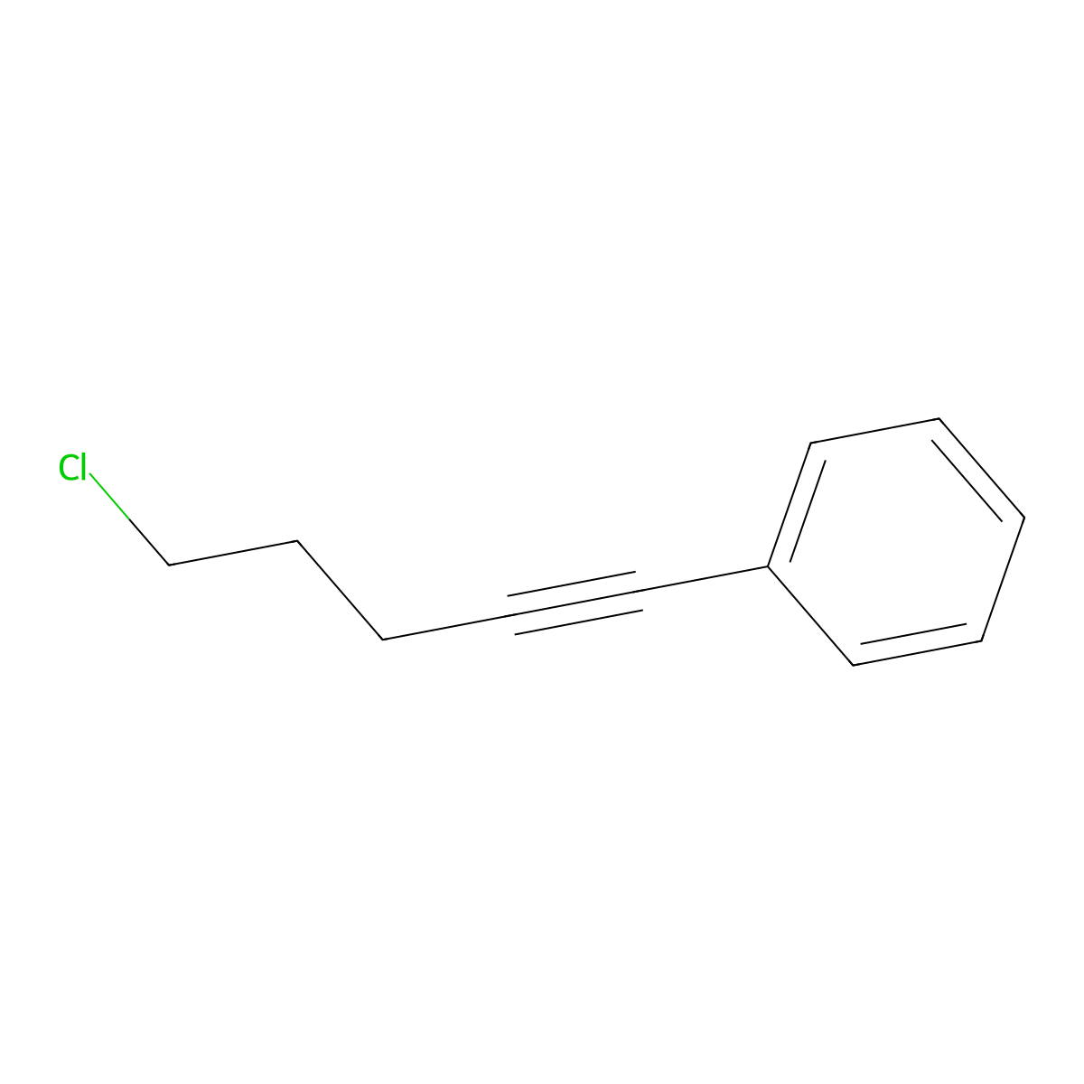 Benzene, (5-chloro-1-pentynyl)- molecular structure, CAS 24463-87-4