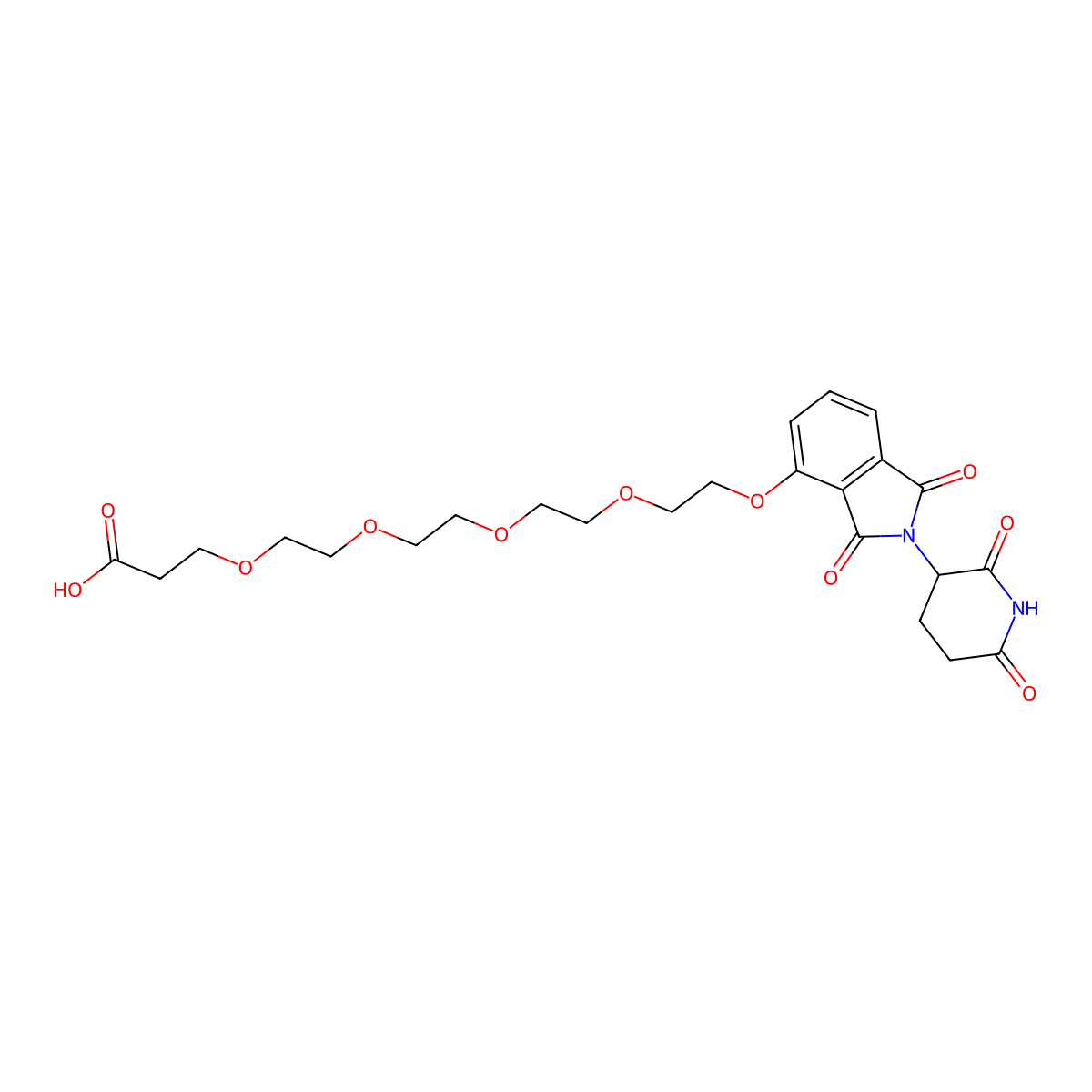 Thalidomide-O-PEG4-Acid molecular structure, CAS 2446382-02-9