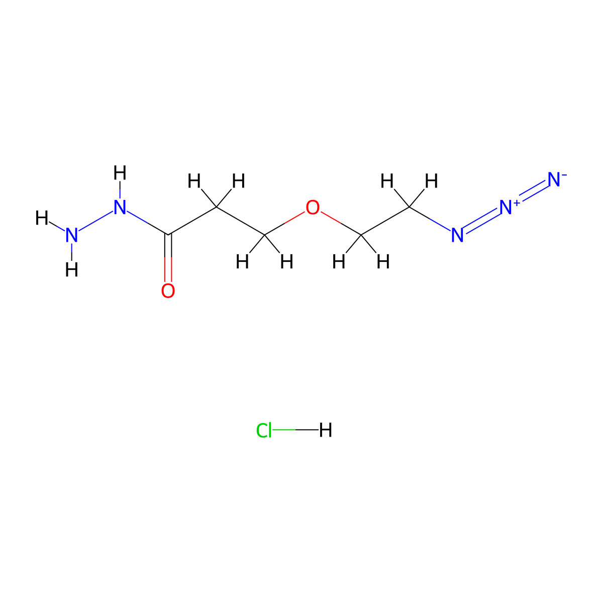 Azido-PEG1-Hydrazide HCl Salt molecular structure, CAS 2446382-04-1