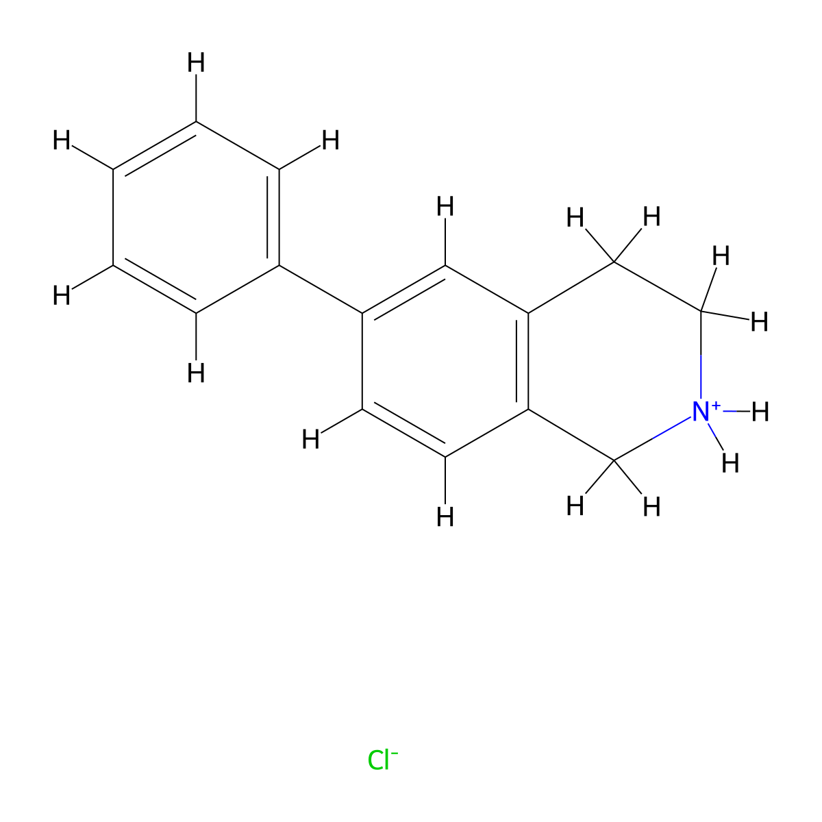 6-Phenyl-1,2,3,4-tetrahydroisoquinoline--hydrogen chloride (1/1) molecular structure, CAS 24464-11-7