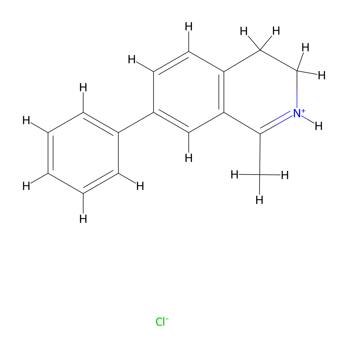 Isoquinoline, 3,4-dihydro-1-methyl-6-phenyl-, hydrochloride molecular structure, CAS 24464-15-1