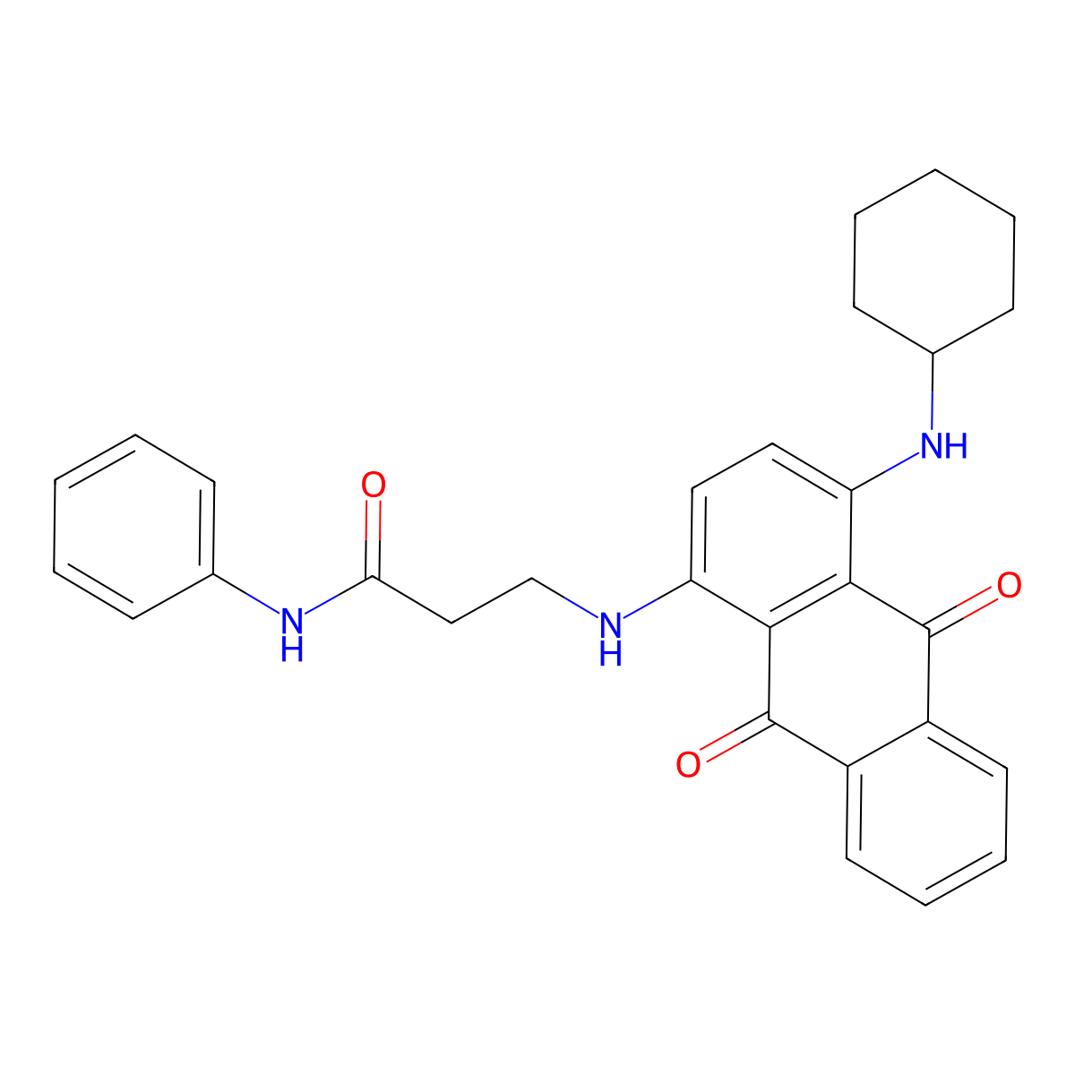 3-((4-(Cyclohexylamino)-9,10-dihydro-9,10-dioxoanthryl)amino)-N-phenylpropionamide molecular structure, CAS 24464-64-0