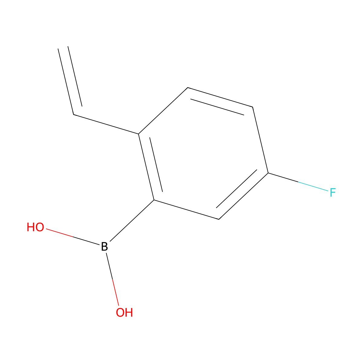 5-Fluoro-2-vinylbenzeneboronic acid molecular structure, CAS 2446429-28-1
