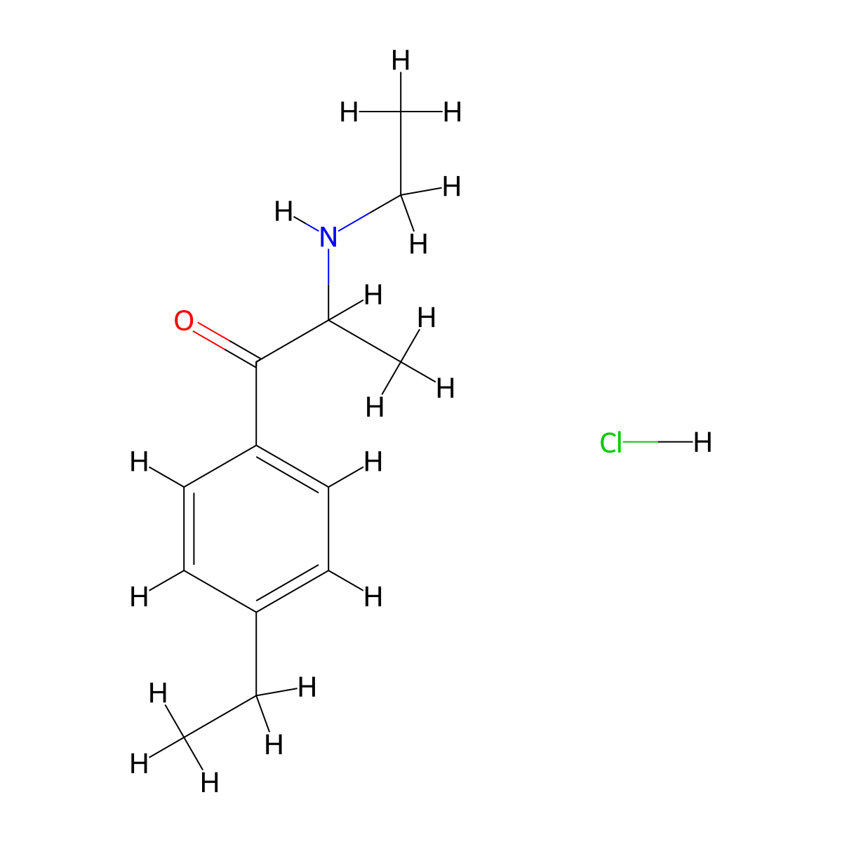 4-Ethylethcathinone hydrochloride molecular structure, CAS 2446466-62-0