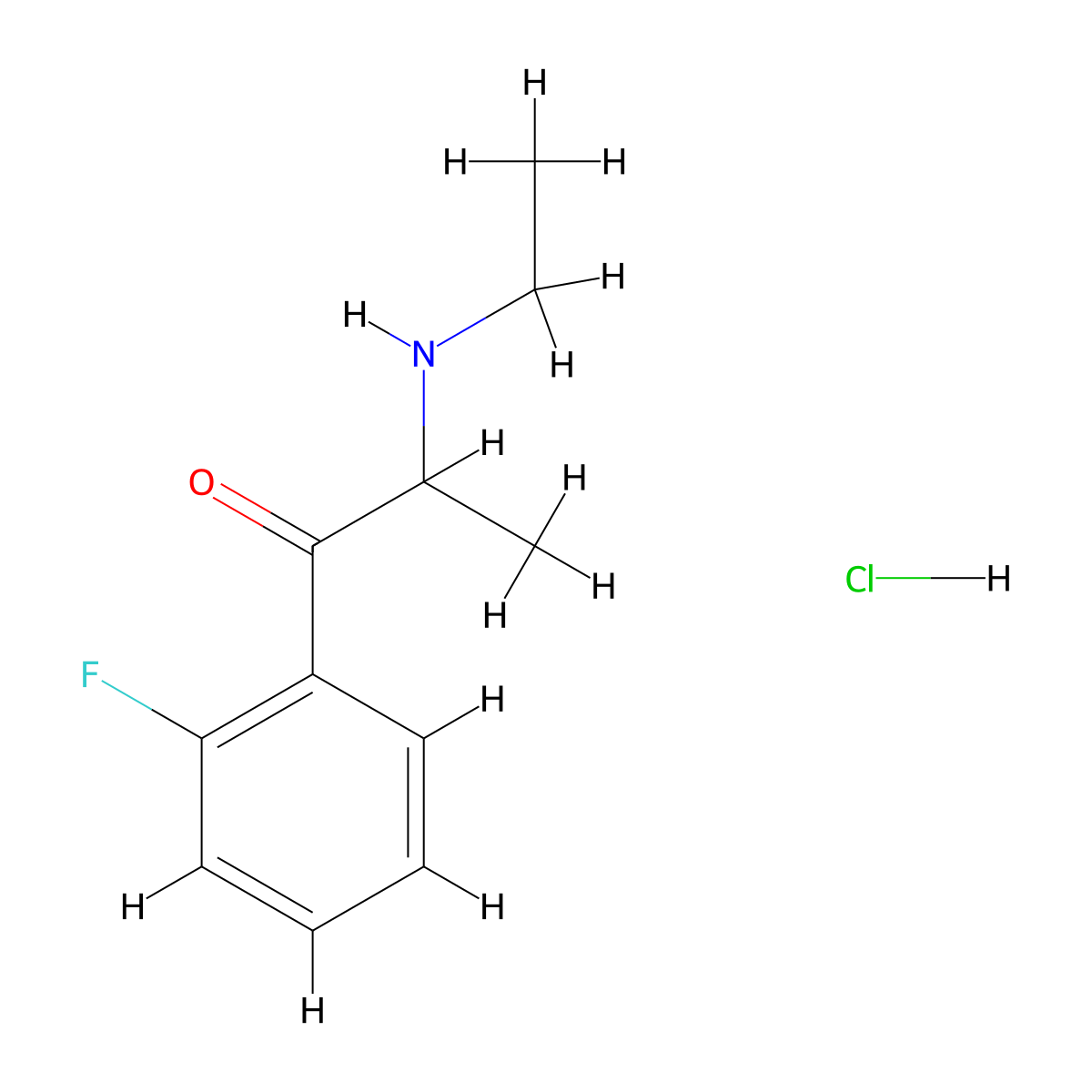 2-(Ethylamino)-1-(2-fluorophenyl)propan-1-one,monohydrochloride molecular structure, CAS 2446466-63-1