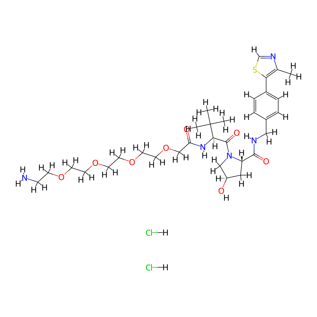 VH 032 amide-PEG4-amine dihydrochloride molecular structure, CAS 2446474-04-8