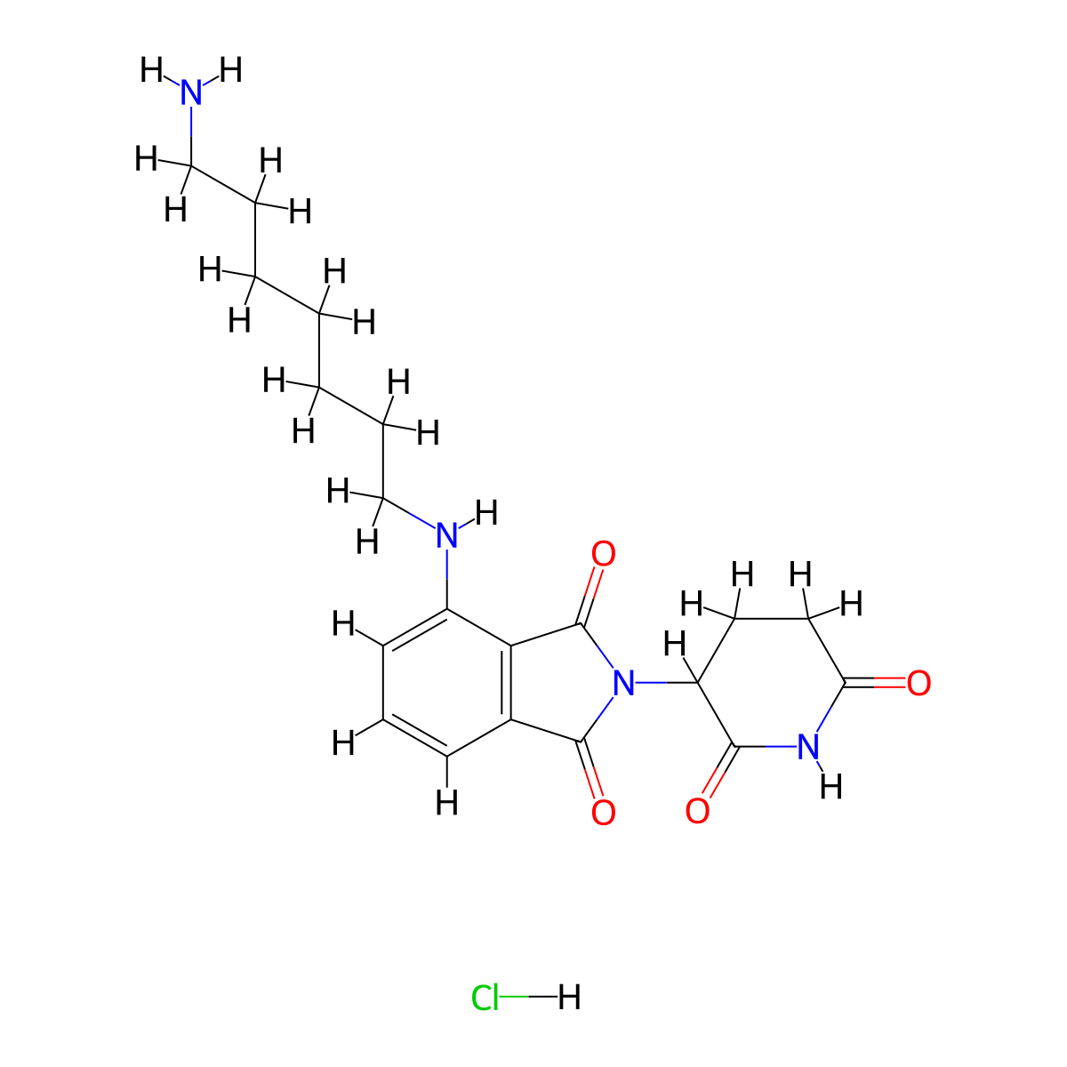 4-((7-Aminoheptyl)amino)-2-(2,6-dioxopiperidin-3-YL)isoindoline-1,3-dione hydrochloride molecular structure, CAS 2446474-05-9