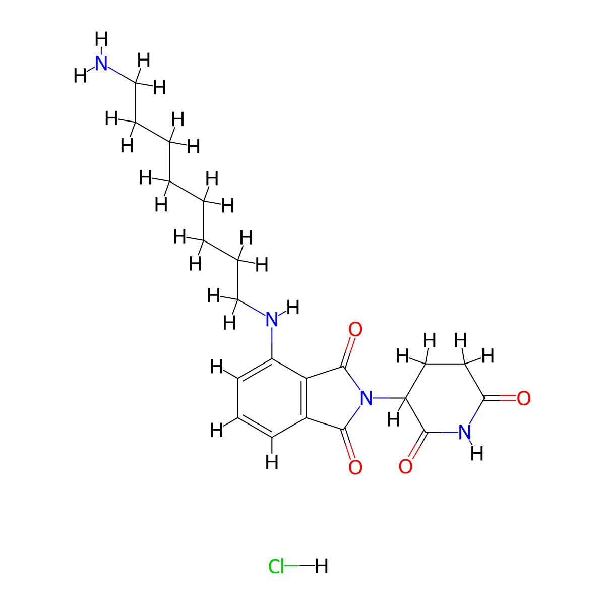 Thalidomide-NH-C8-NH2 hydrochloride molecular structure, CAS 2446474-06-0