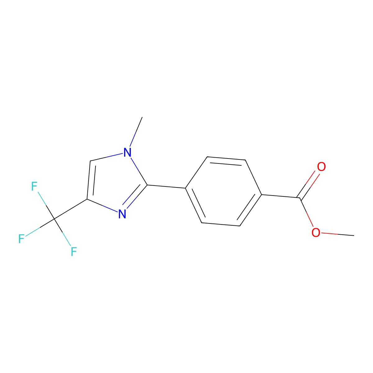 Methyl 4-(1-methyl-4-(trifluoromethyl)-1H-imidazol-2-yl)benzoate molecular structure, CAS 2446481-79-2