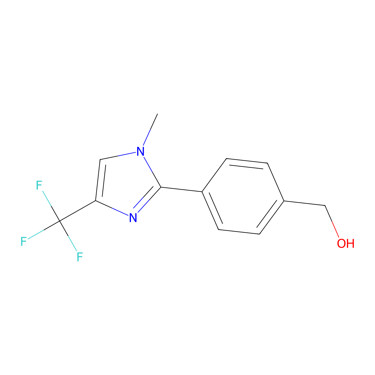 (4-(1-Methyl-4-(trifluoromethyl)-1H-imidazol-2-YL)phenyl)methanol molecular structure, CAS 2446481-80-5
