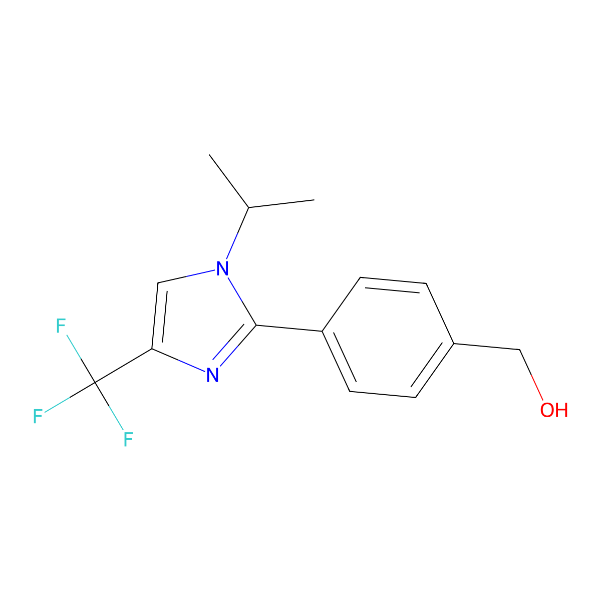 (4-(1-Isopropyl-4-(trifluoromethyl)-1H-imidazol-2-YL)phenyl)methanol molecular structure, CAS 2446484-53-1