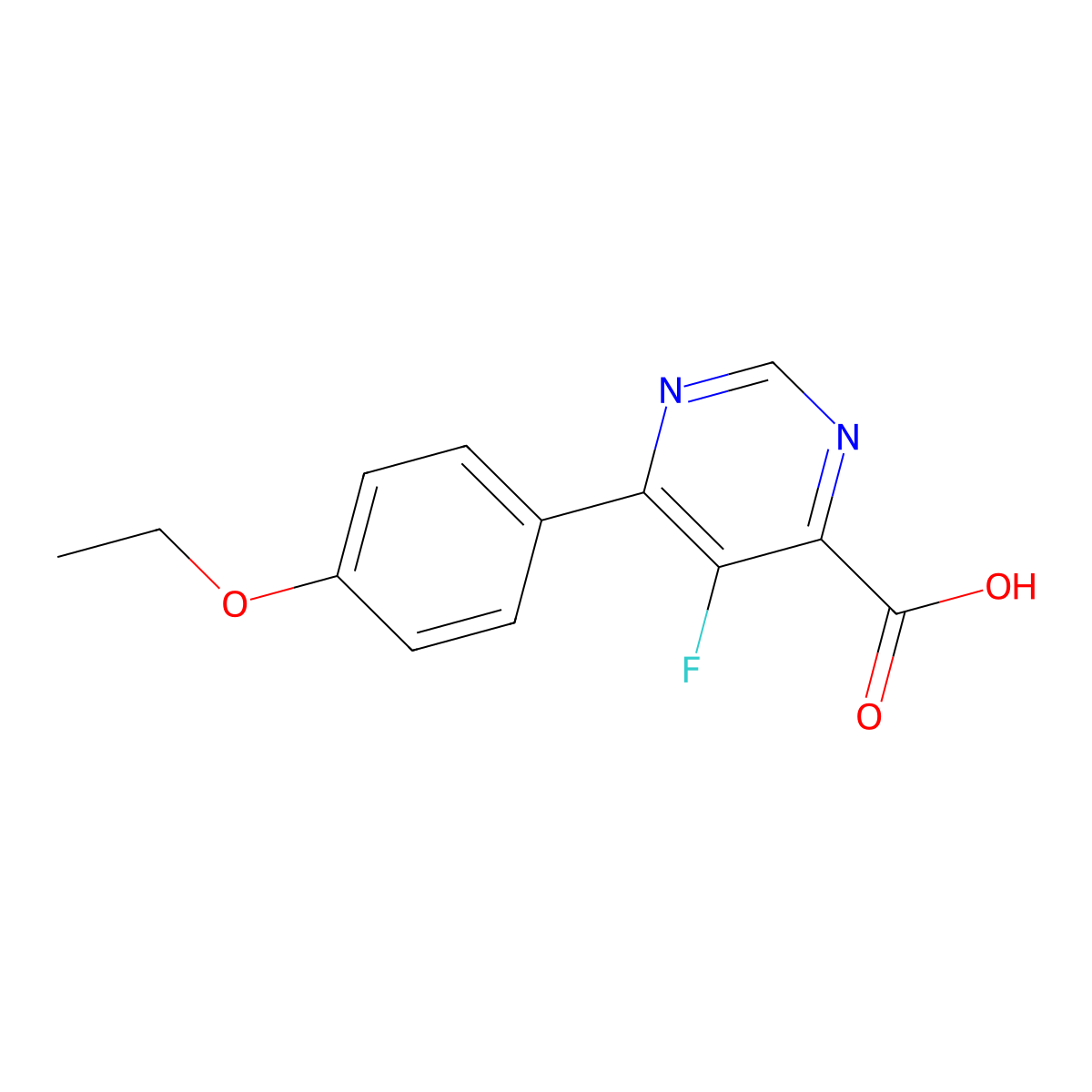 6-(4-Ethoxyphenyl)-5-fluoropyrimidine-4-carboxylic acid molecular structure, CAS 2446490-28-2