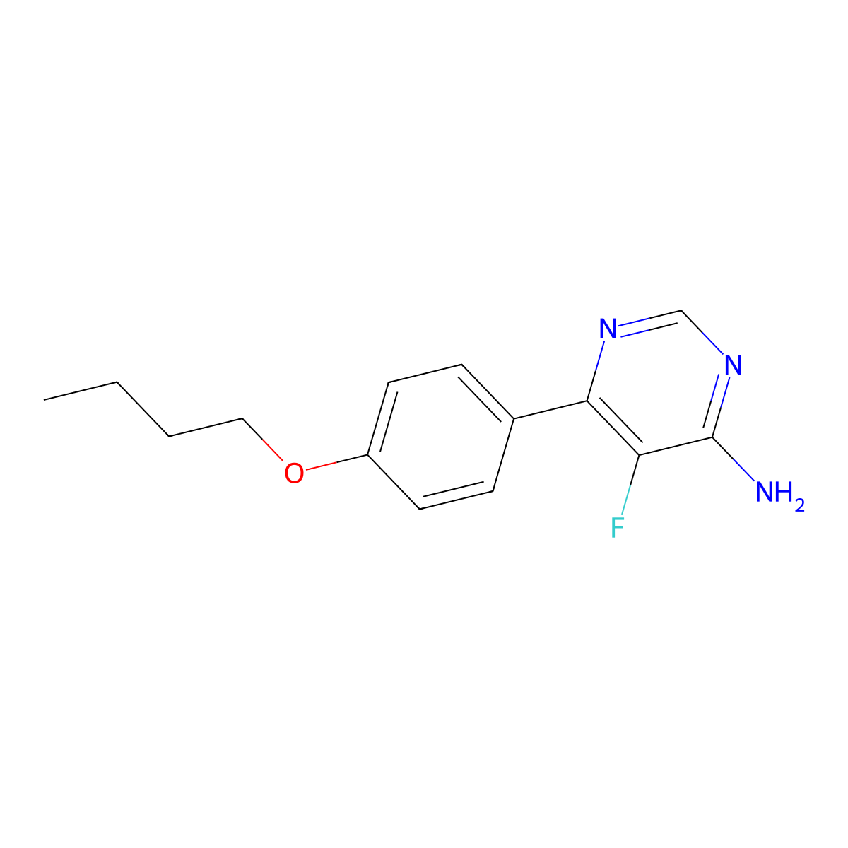 6-(4-Butoxyphenyl)-5-fluoropyrimidin-4-amine molecular structure, CAS 2446495-14-1