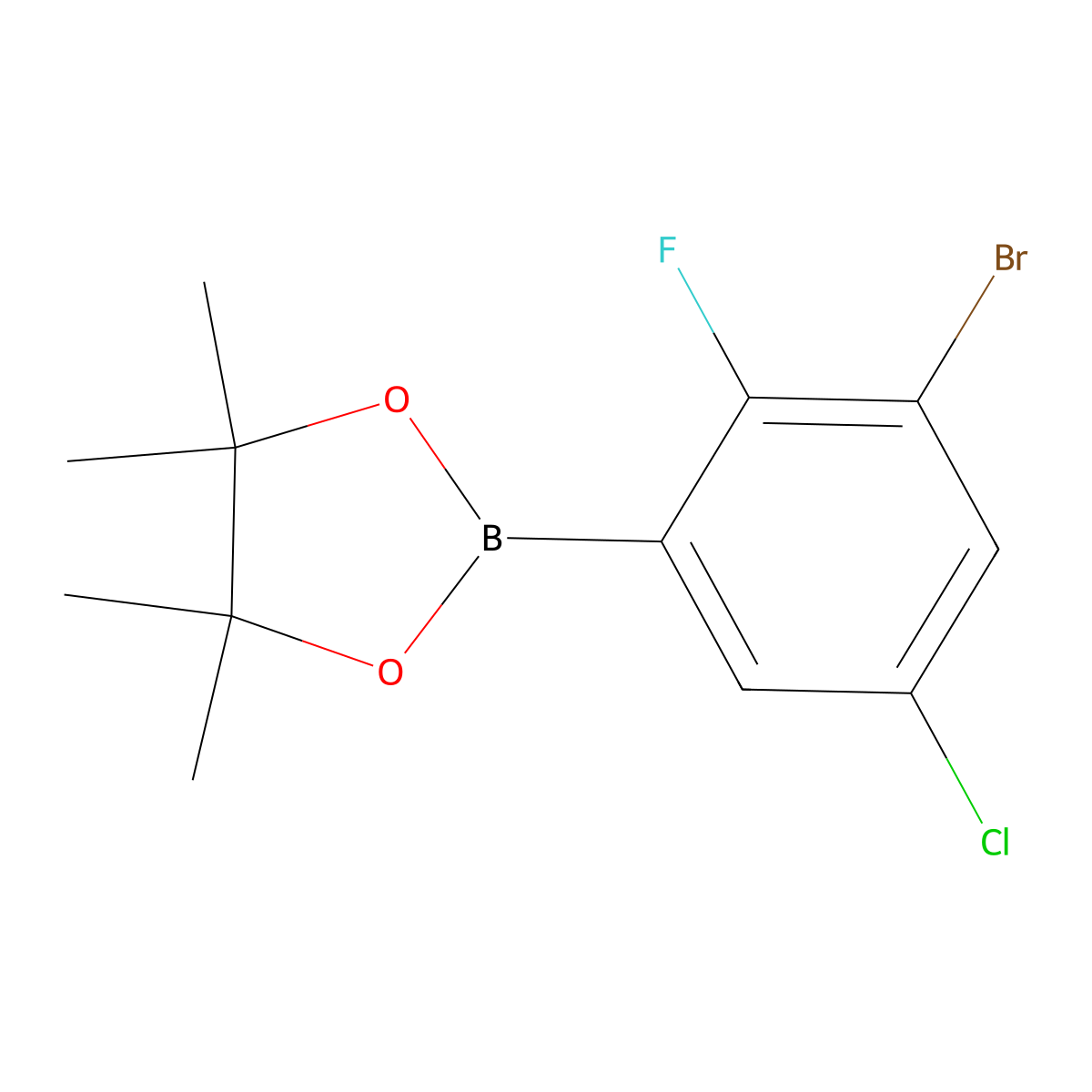 2-(3-Bromo-5-chloro-2-fluorophenyl)-4,4,5,5-tetramethyl-1,3,2-dioxaborolane molecular structure, CAS 2446508-94-5