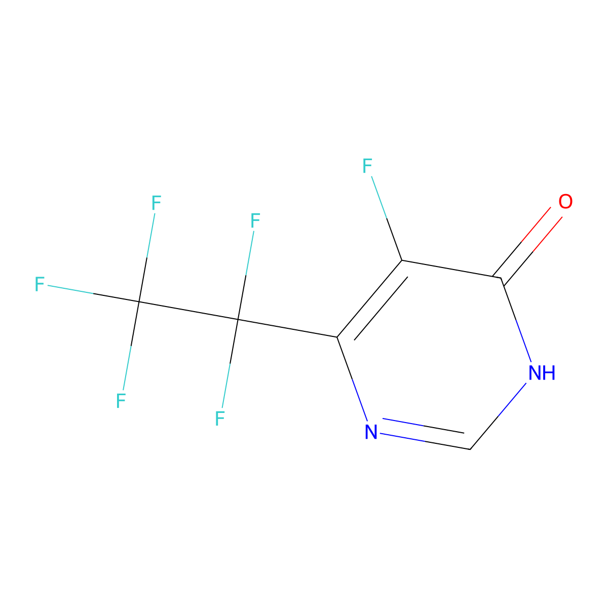5-Fluoro-6-(perfluoroethyl)pyrimidin-4(3H)-one molecular structure, CAS 2446508-99-0