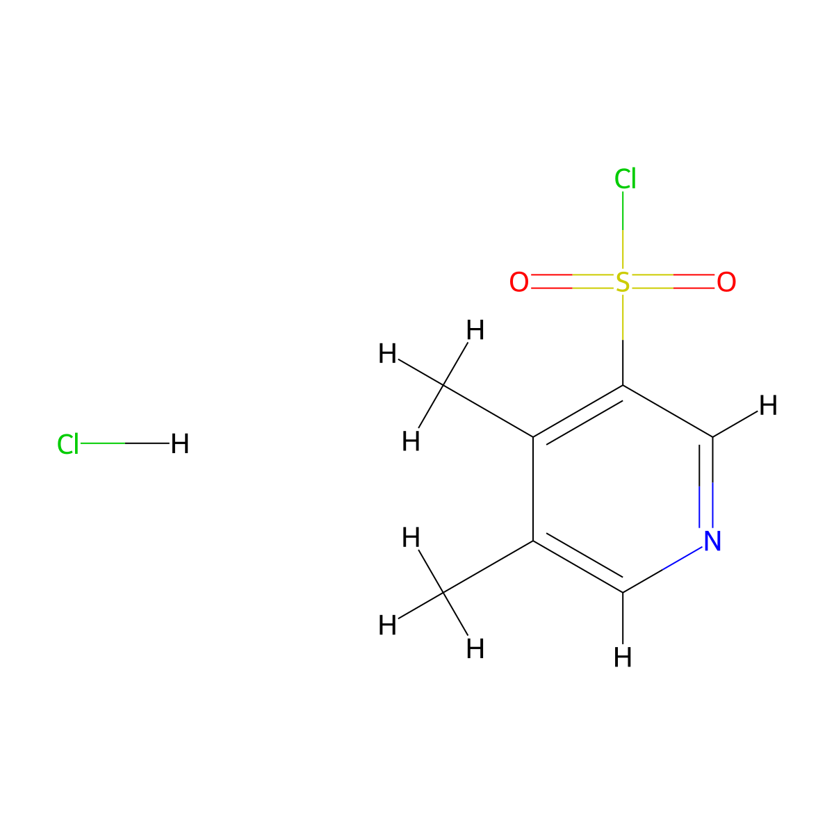 4,5-Dimethylpyridine-3-sulfonyl chloride hydrochloride molecular structure, CAS 2446590-63-0