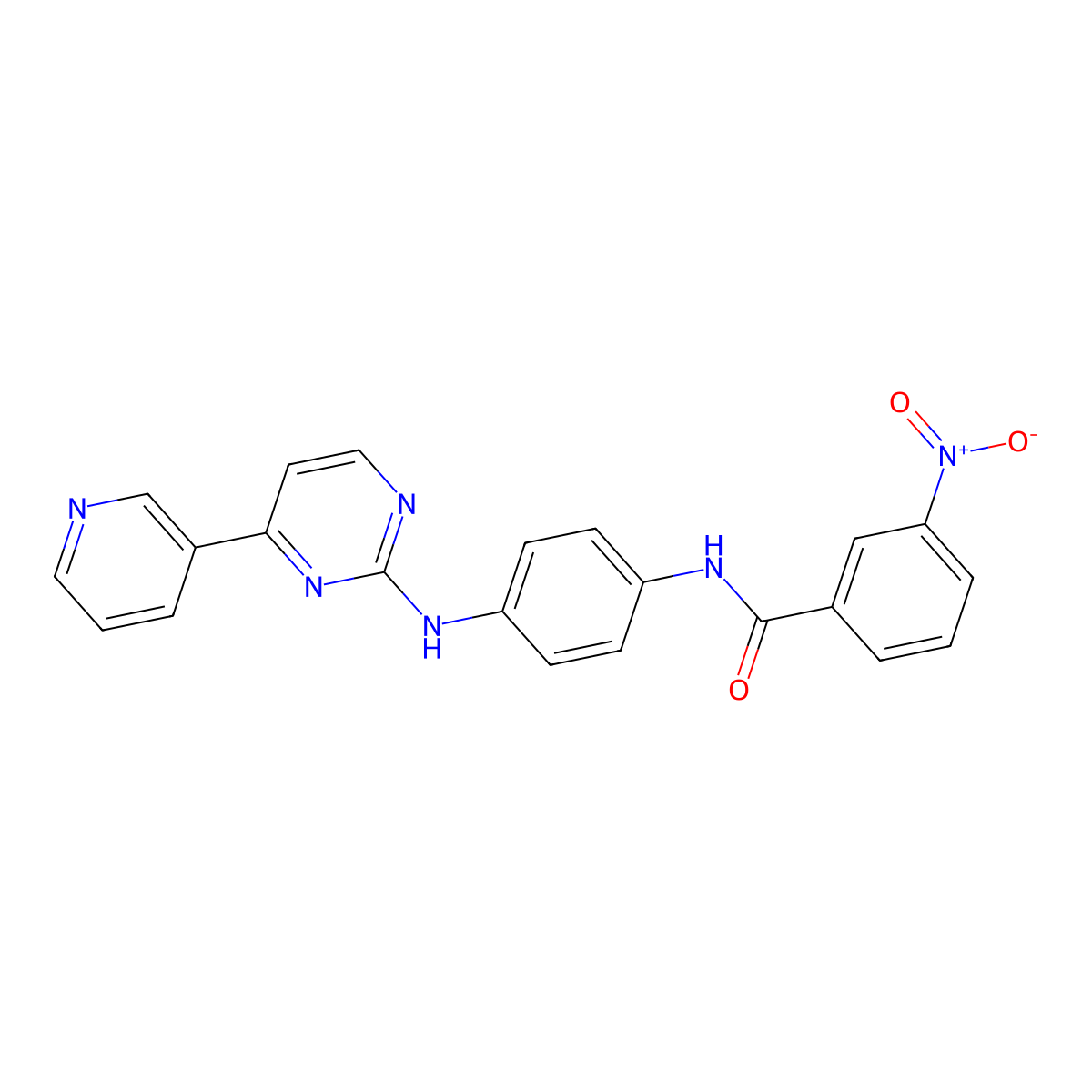 3-nitro-N-(4-((4-(pyridin-3-yl)pyrimidin-2-yl)amino)phenyl)benzamide molecular structure, CAS 2446590-73-2