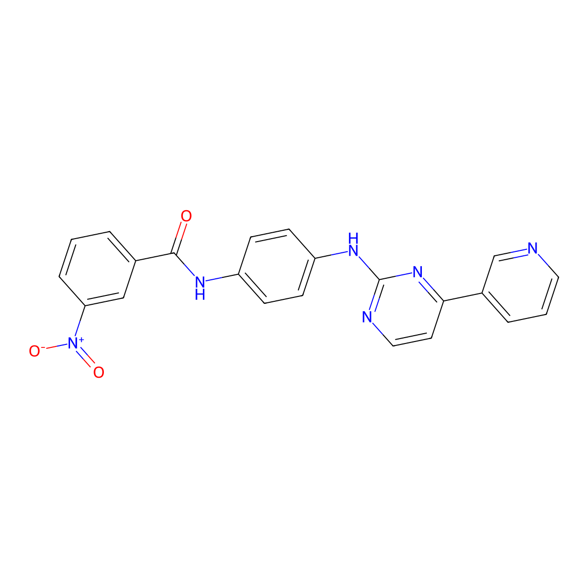 3-nitro-N-(4-((4-(pyridin-3-yl)pyrimidin-2-yl)amino)phenyl)benzamide molecular structure, CAS 2446590-73-2