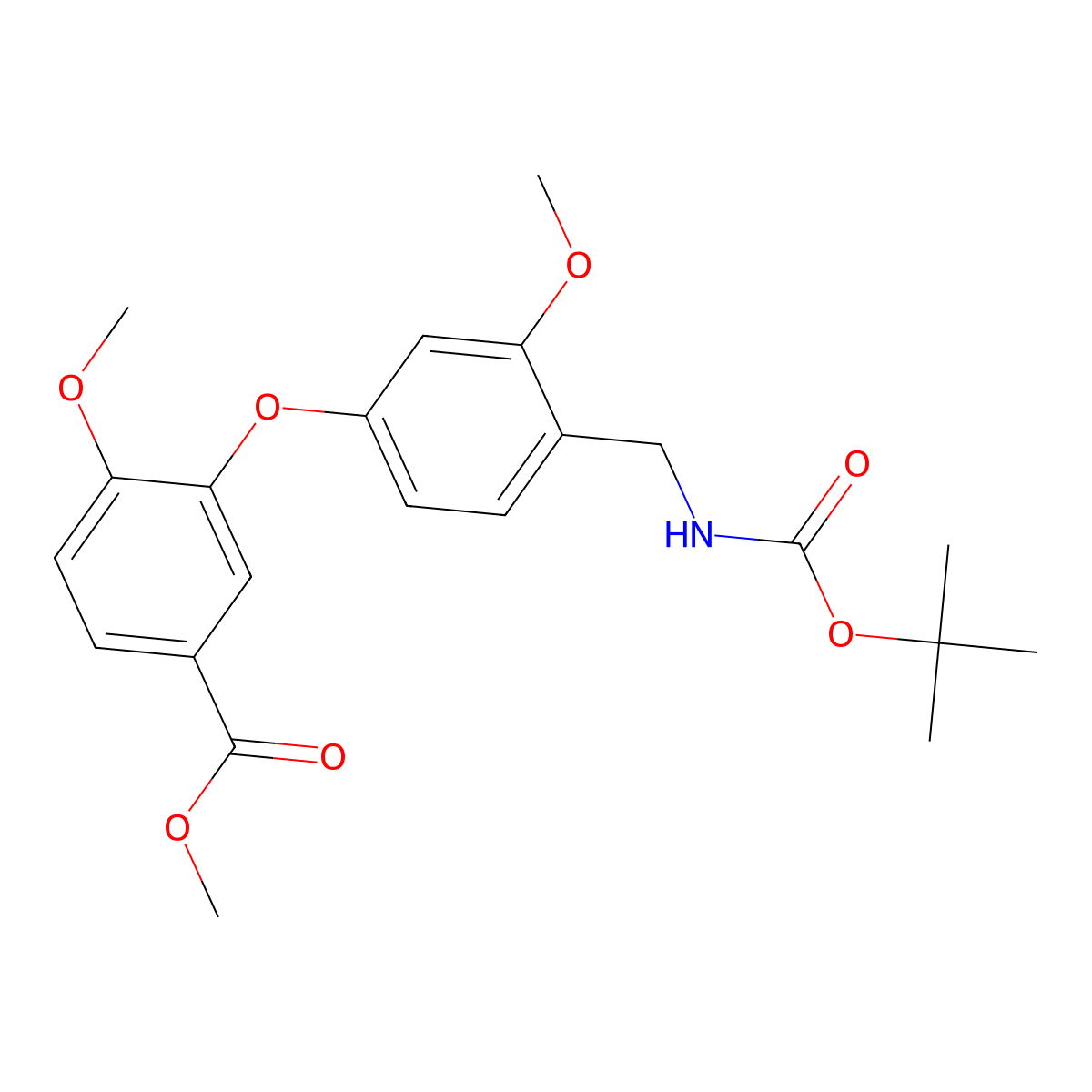 Methyl 3-(4-{[(tert-butoxycarbonyl)amino]methyl}-3-methoxyphenoxy)-4-methoxybenzoate molecular structure, CAS 2446590-83-4